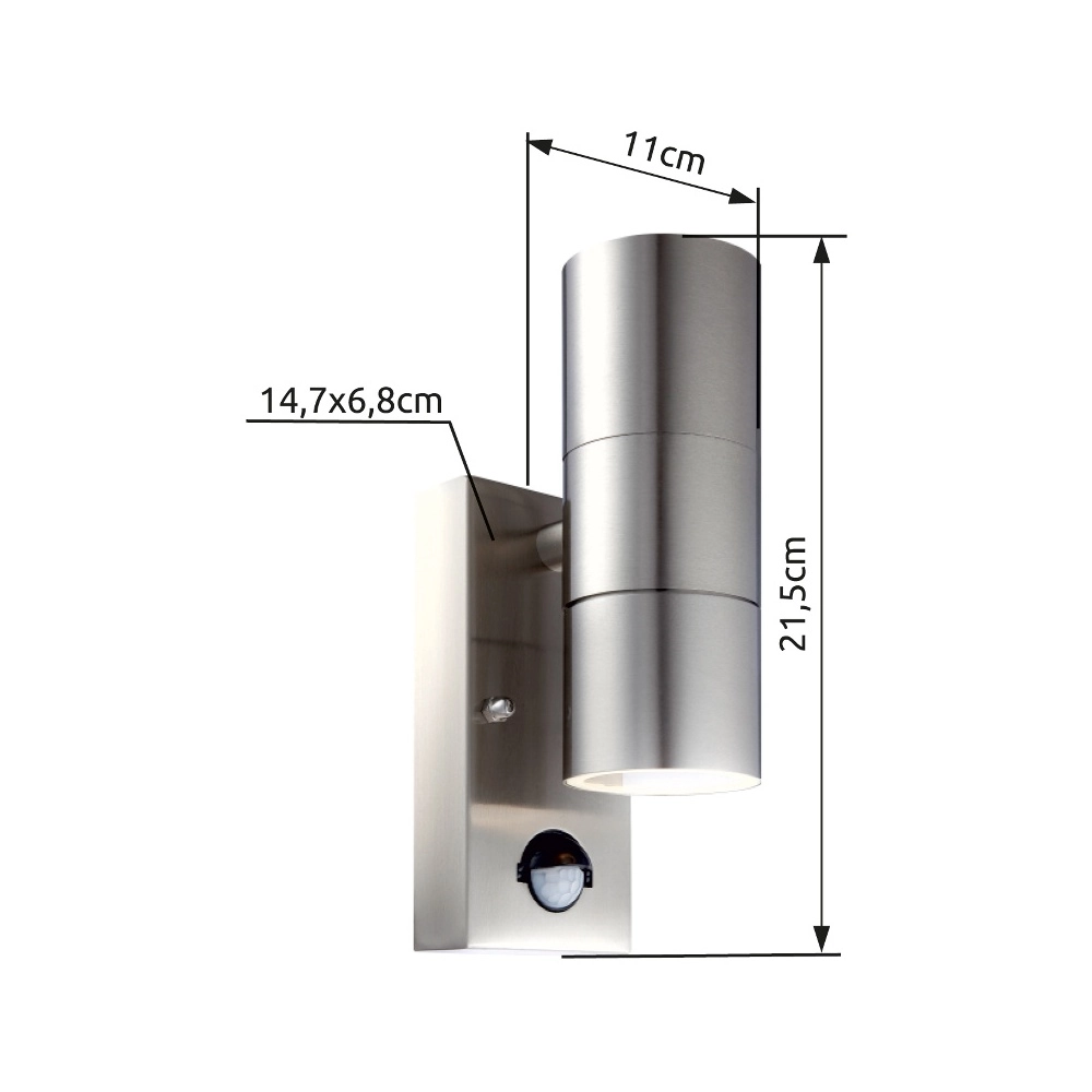 Lampe murale Style Acier inoxydable avec capteur Globo 9007371340484