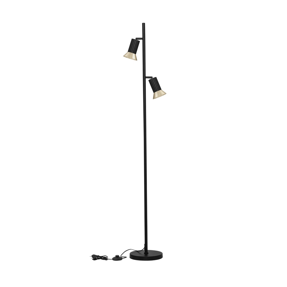 Lampadaire design Luvia noir avec or Lyora 5212017475619