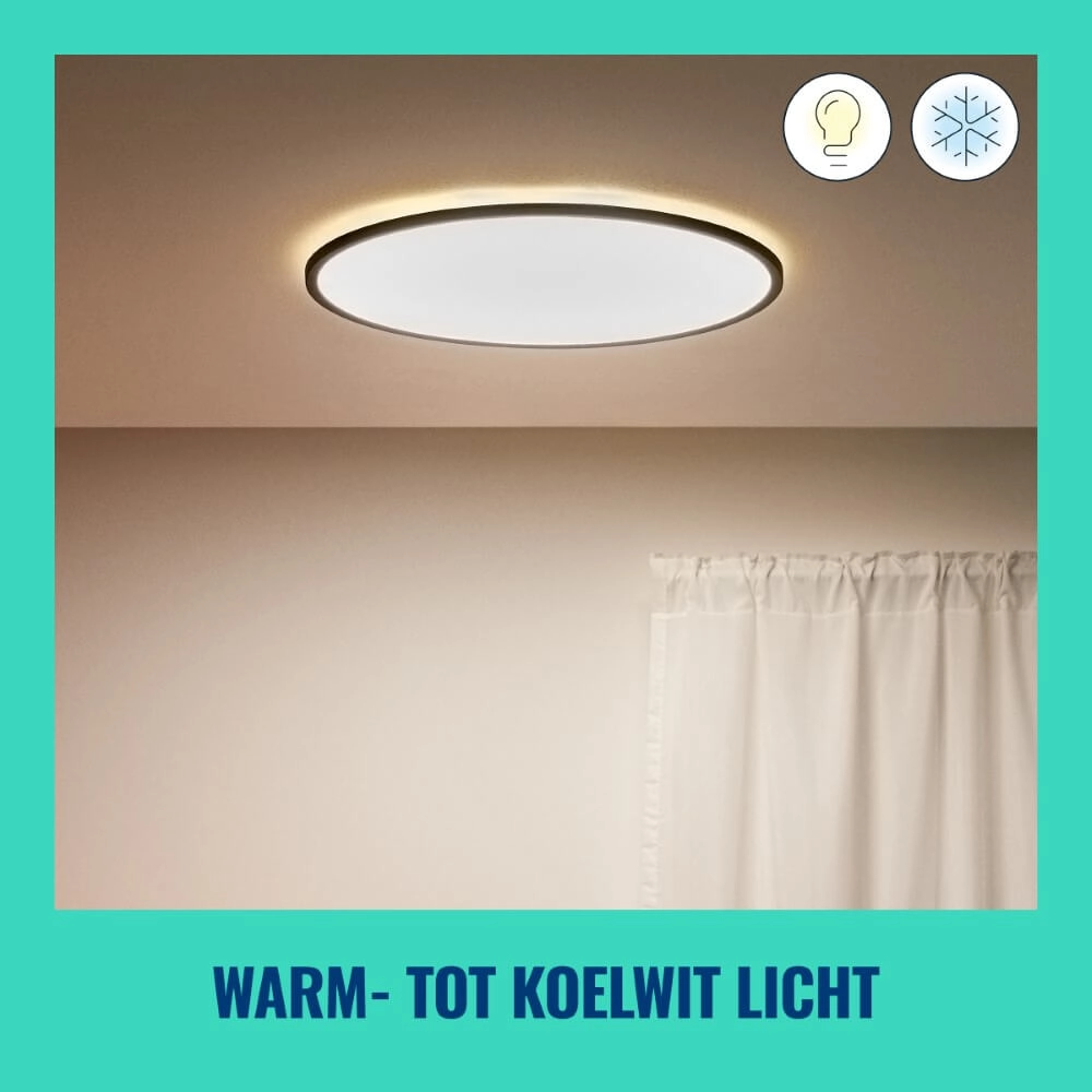 Plafonnier intelligent SuperSlim Ø 55 cm - noir WiZ 8720169071018