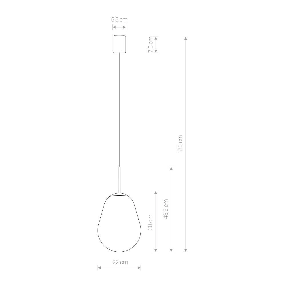 Lampe suspendue Ø 22cm Pear Small noir avec verre transparent Lyora 5903139780094