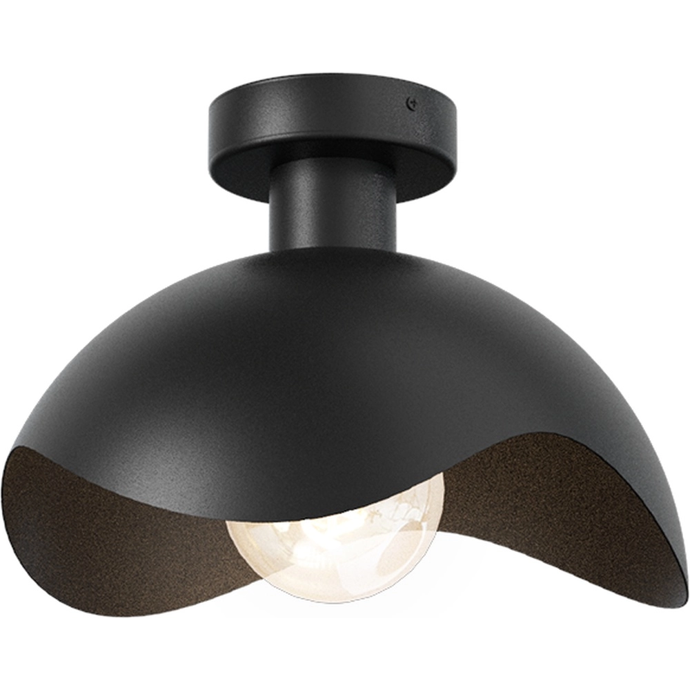 Lampe de plafond à design Volta Ø 30 cm - ondulé - noir