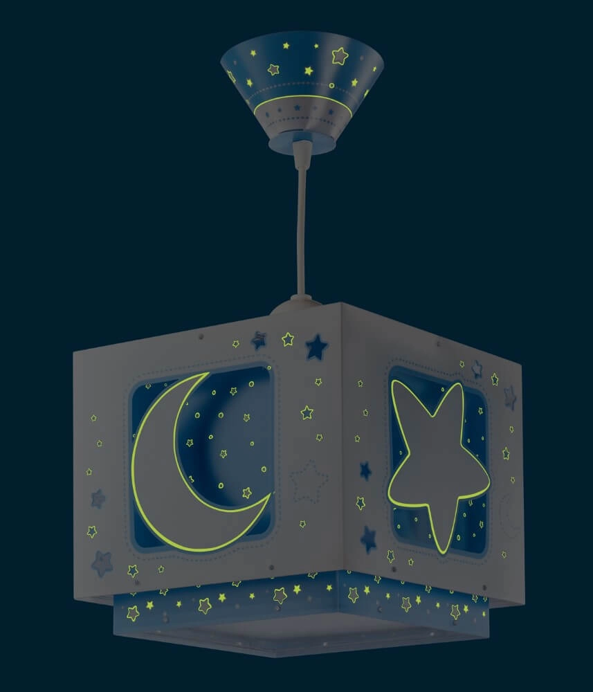 Lampe suspendue chambre d'enfant Moonlight bleu Dalber 8420406632322