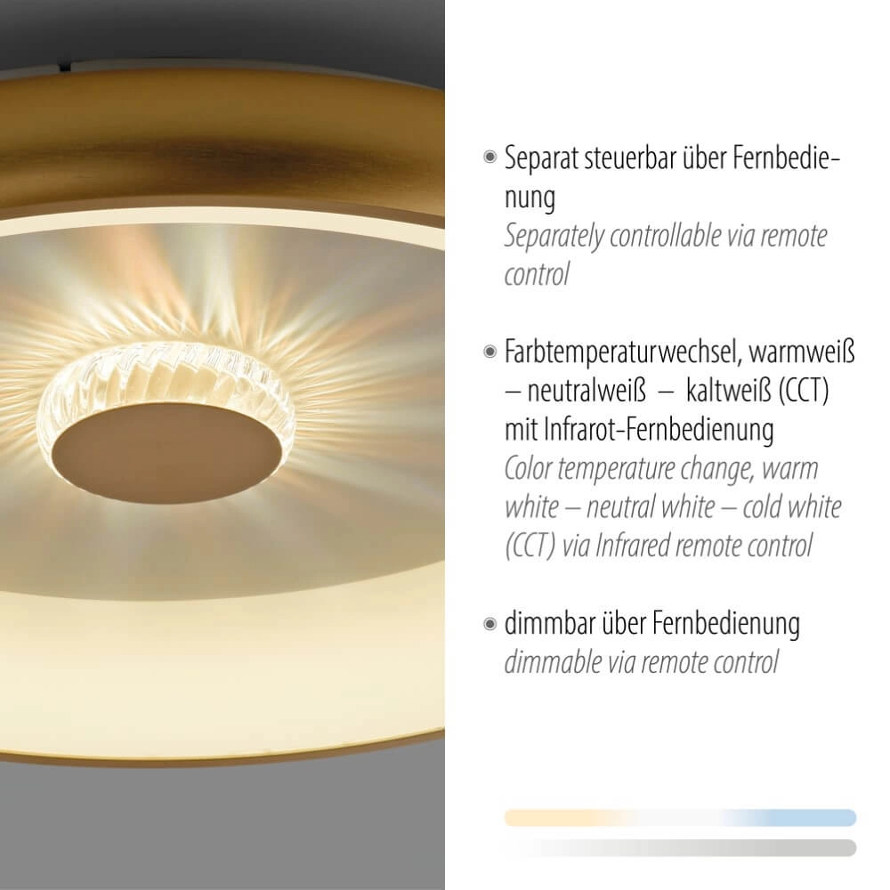 Plafonnier rond Vertigo laiton Ø 61,5cm Just Light 4043689995096