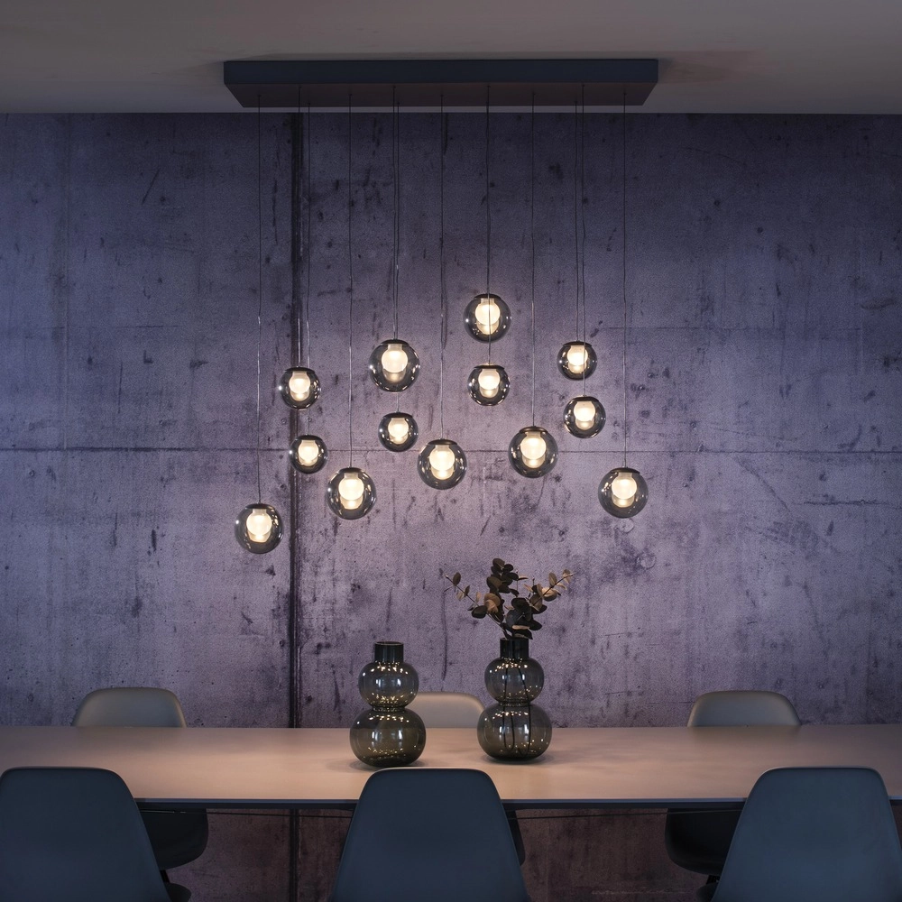 Lampe suspendue à 13 lumières Pure Popup Gris mystique Paul Neuhaus 4012248398302