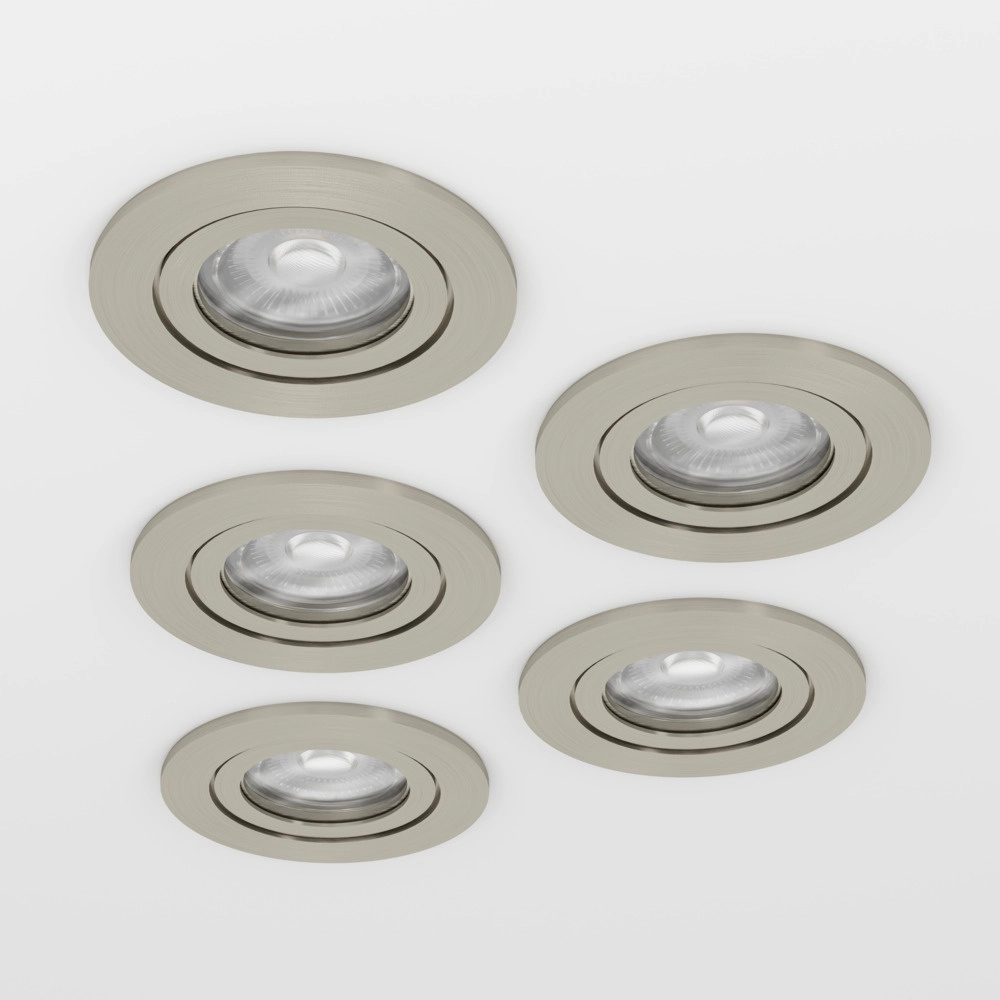 Lot de 5 spots encastrés Barranco nickel Ø 9cm - CCT à 3 niveaux Eglo 9008606359479