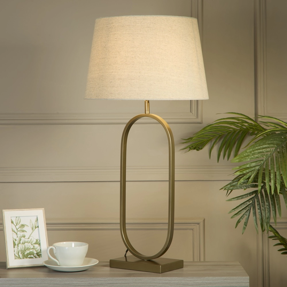 Lampe de table Modish bronze avec capuchon crème Searchlight 5053423306377