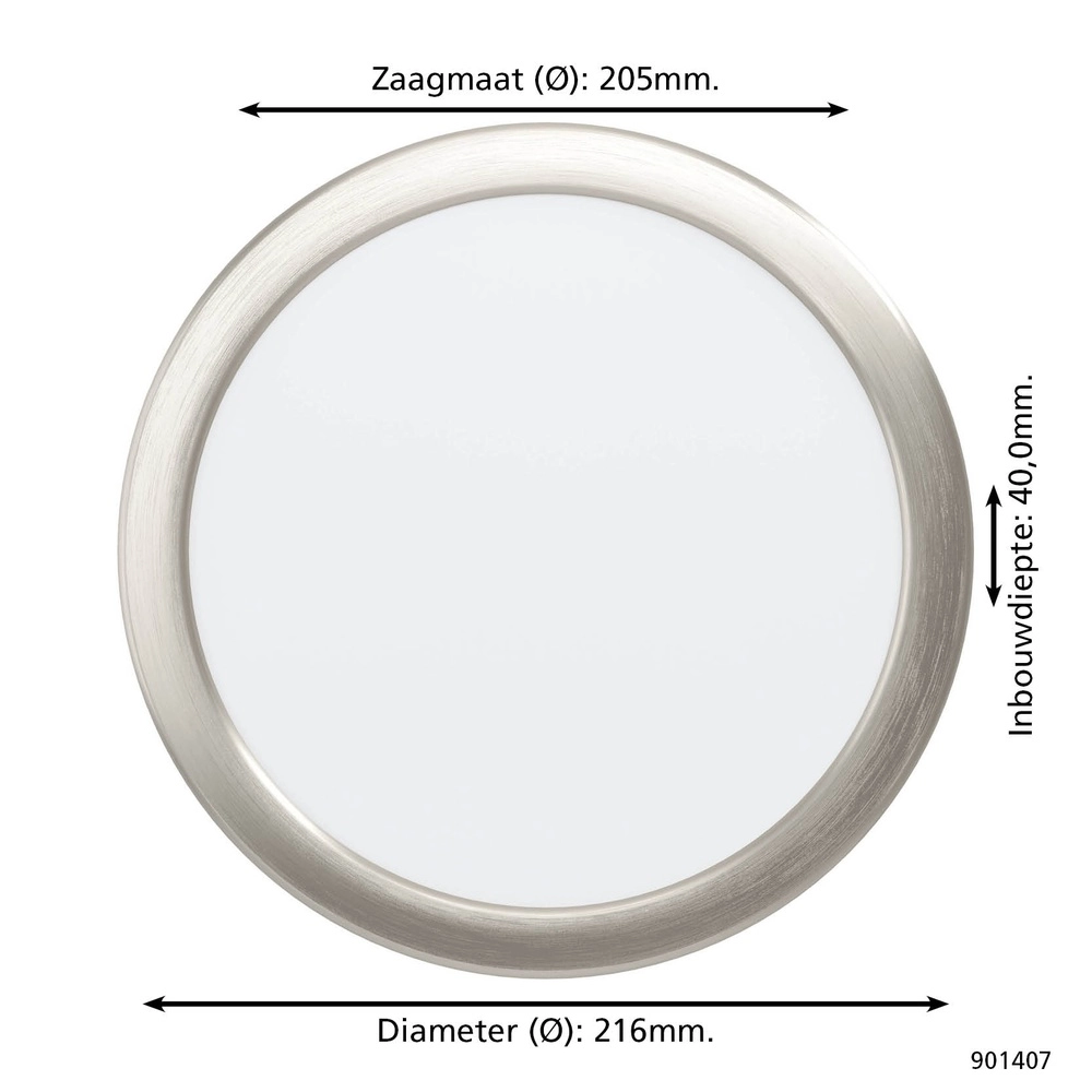 Lampe encastrée Fueva 6 rond - acier inoxydable - Ø 21,6 cm Eglo 9008606330867