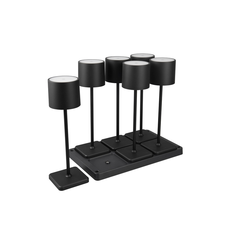 Lot de 6 lampes de table Fernandez noir Trio 4017807601688