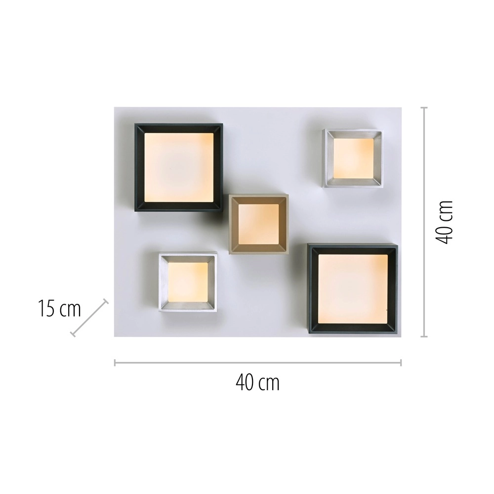 Lumière LED de plafond Pure Manhattan 5 lumières Paul Neuhaus 4012248396889