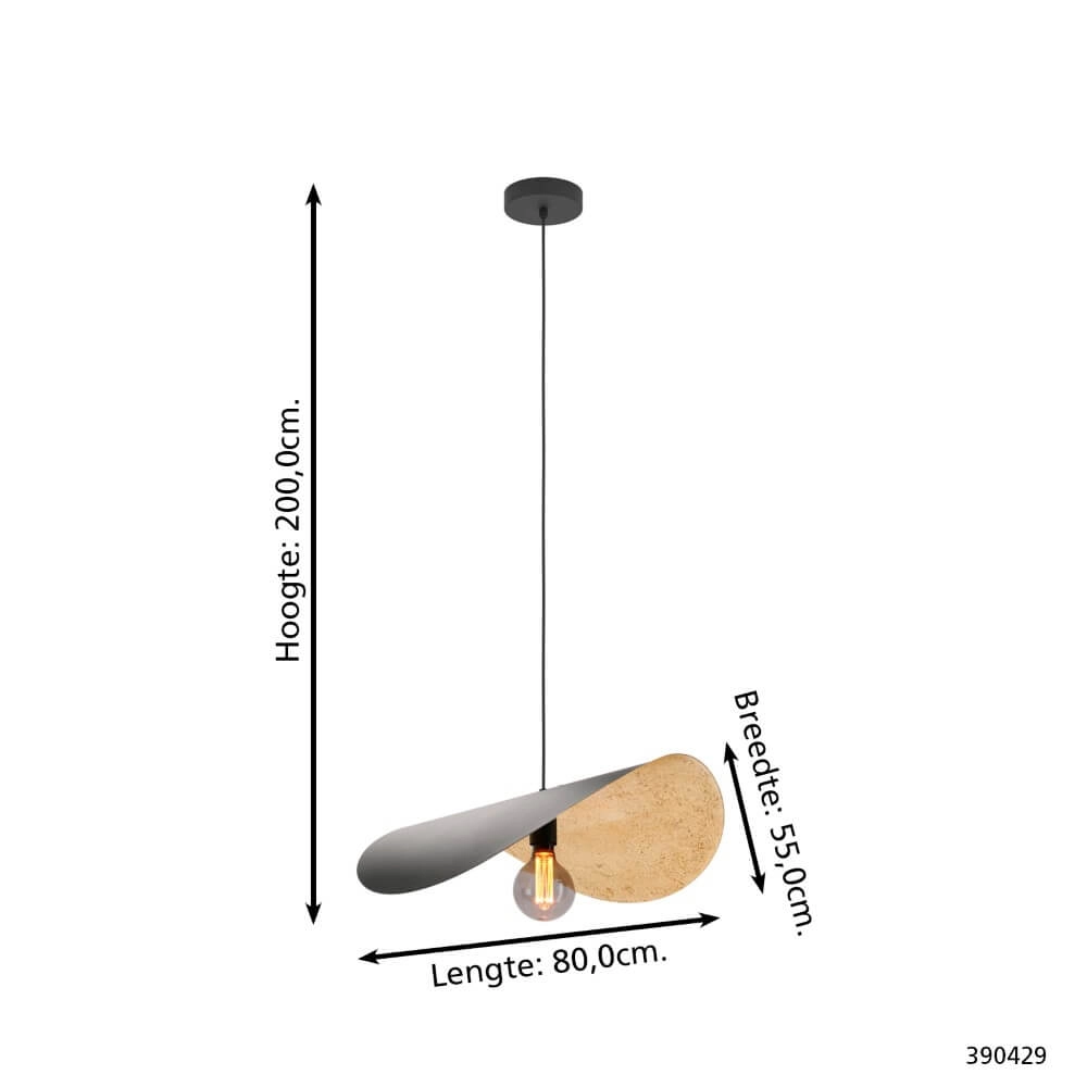 Hanging lamp Saceda black with gold Stars of Light 9008606339204