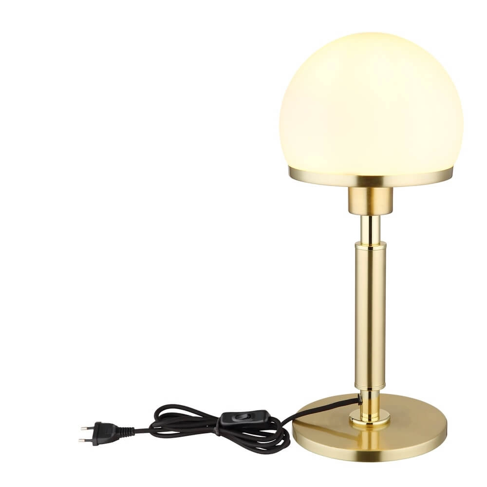 Lampe de table Haku Or avec verre blanc Globo 9007371450312