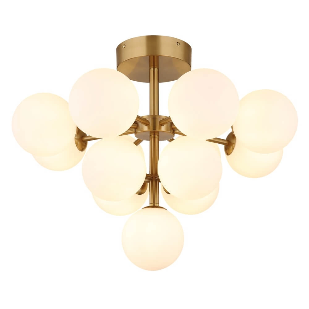 Plafonnier doré Grappy 13 lumières Plafonnier doré Grappy 13 lumières