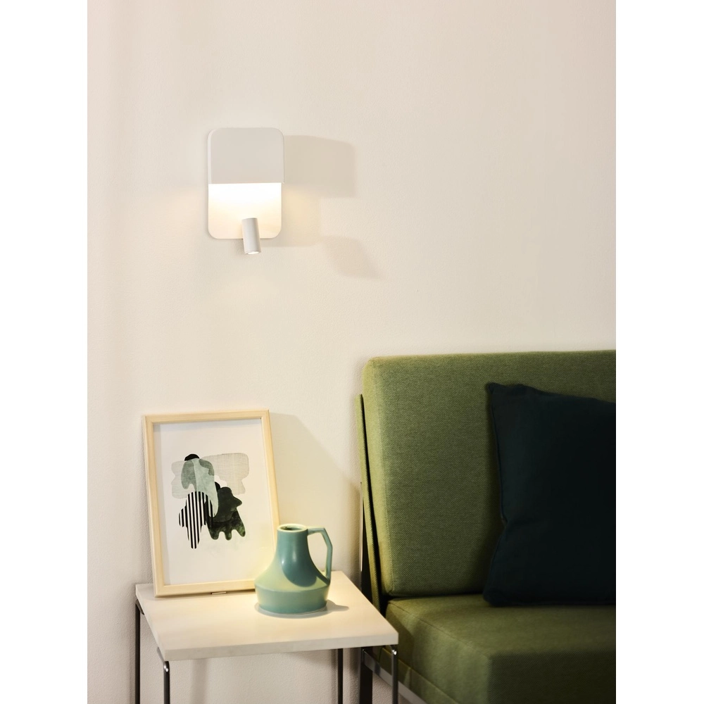 Lampe de chevet Boxer blanc avec point de charge USB Lucide 5411212791542