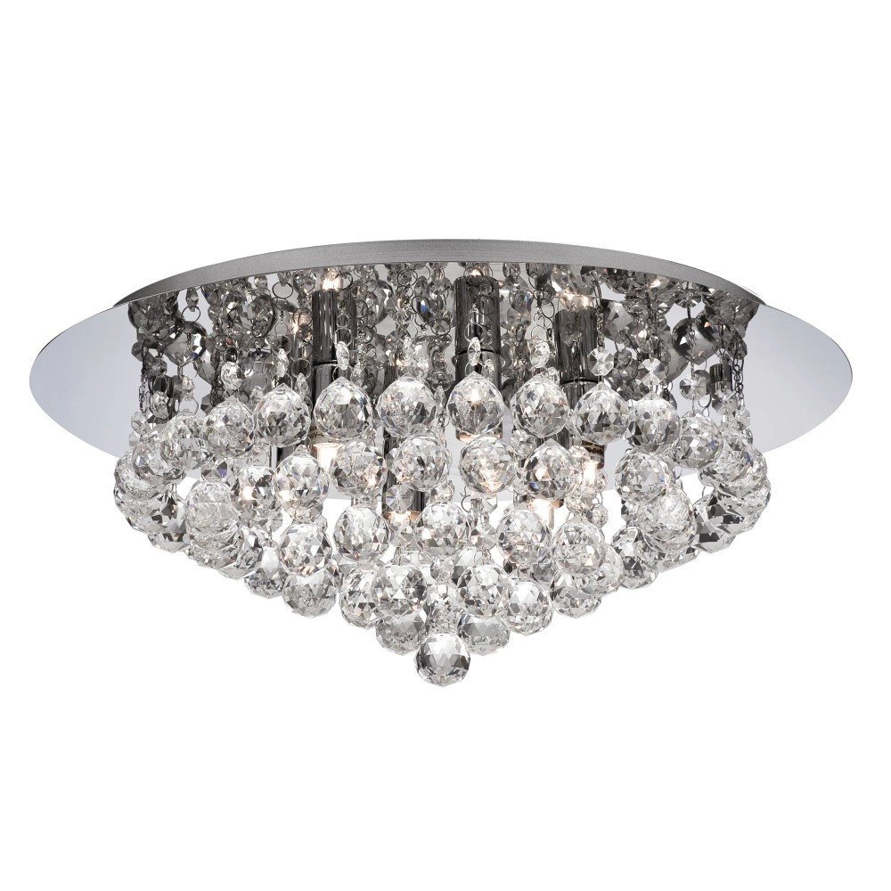 Lustre de plafond Hanna 45cm chromé avec cristal