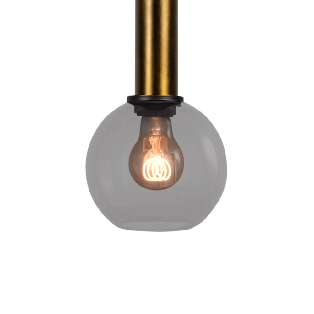 Lampe suspendue Ø 15cm Bella 2 Laiton antique avec verre fumé Masterlight 8718121334073