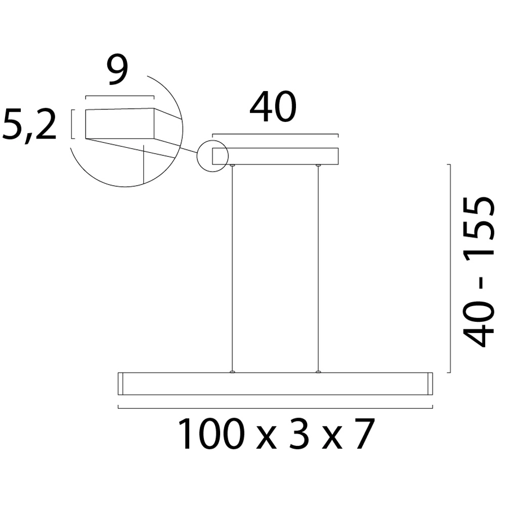 Suspension design Atina 100cm nickel Masterlight 8718121345420