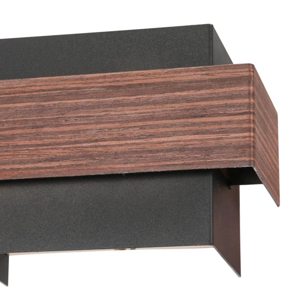 Applique murale Muro noir avec bois M Steinhauer 8712746177756