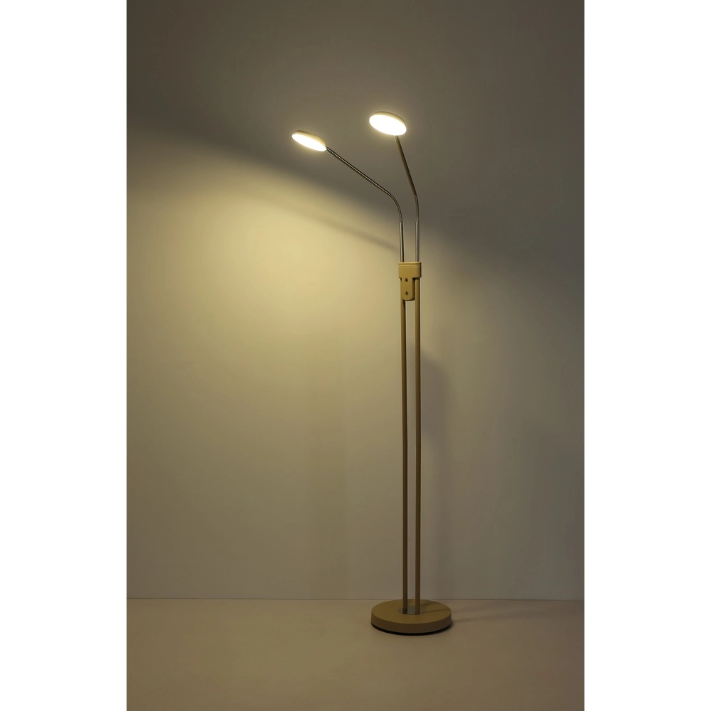 Lampe de lecture à deux lumières Silvio brun sable Globo 9007371584048