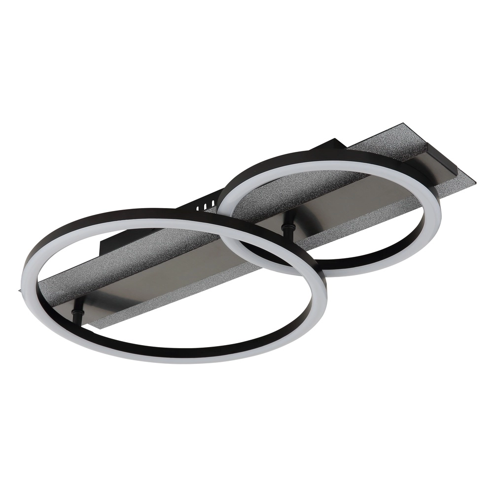 Lampe de plafond noire Norberto 2 anneaux Globo 9007371566839
