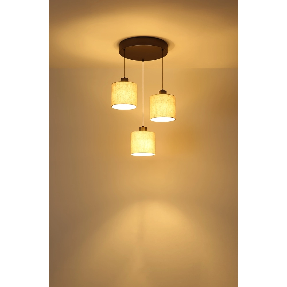 Lampe suspendue en métal à canon Thea Round à 3 lumières Globo 9007371586042