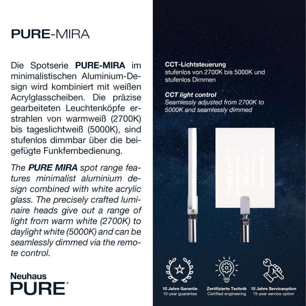 Plafonnier Pure Mira 2 lumières en aluminium Paul Neuhaus 4012248358863
