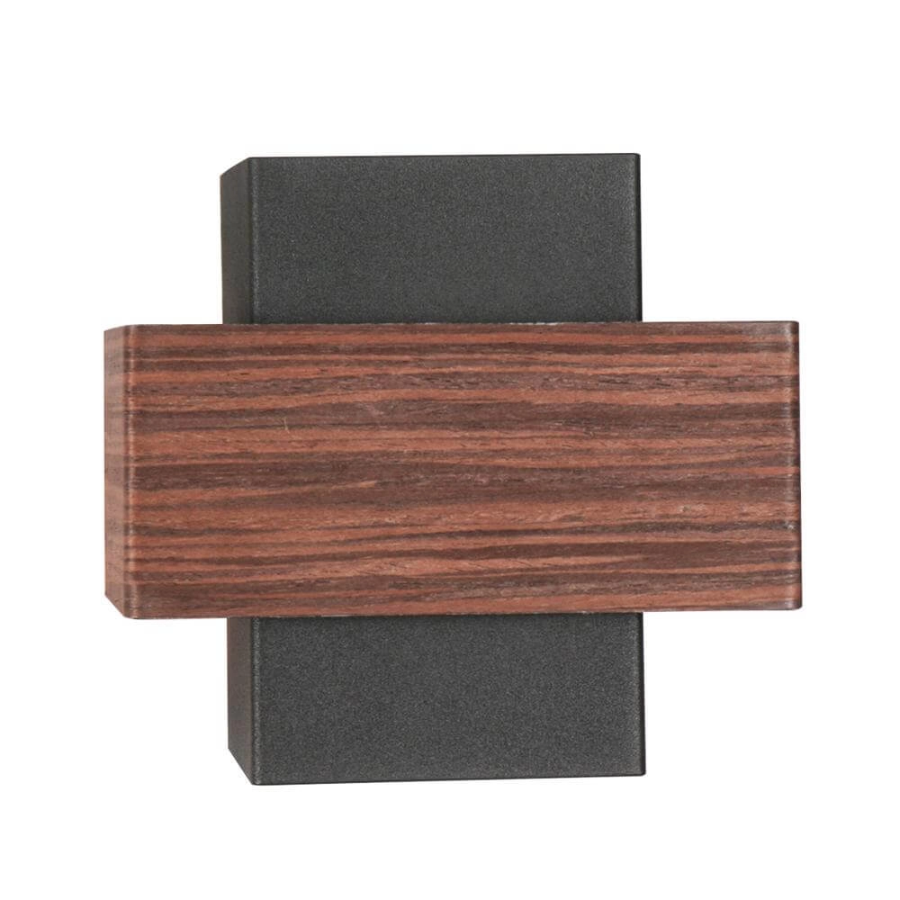 Applique murale Muro noir avec bois S Steinhauer 8712746177749