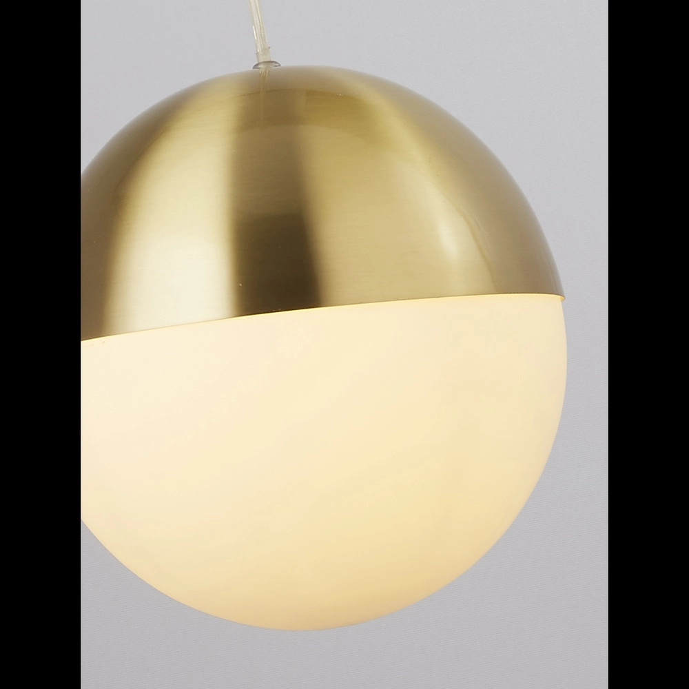 Suspension design Endor Ø 20cm or et verre blanc Searchlight 5053423260655