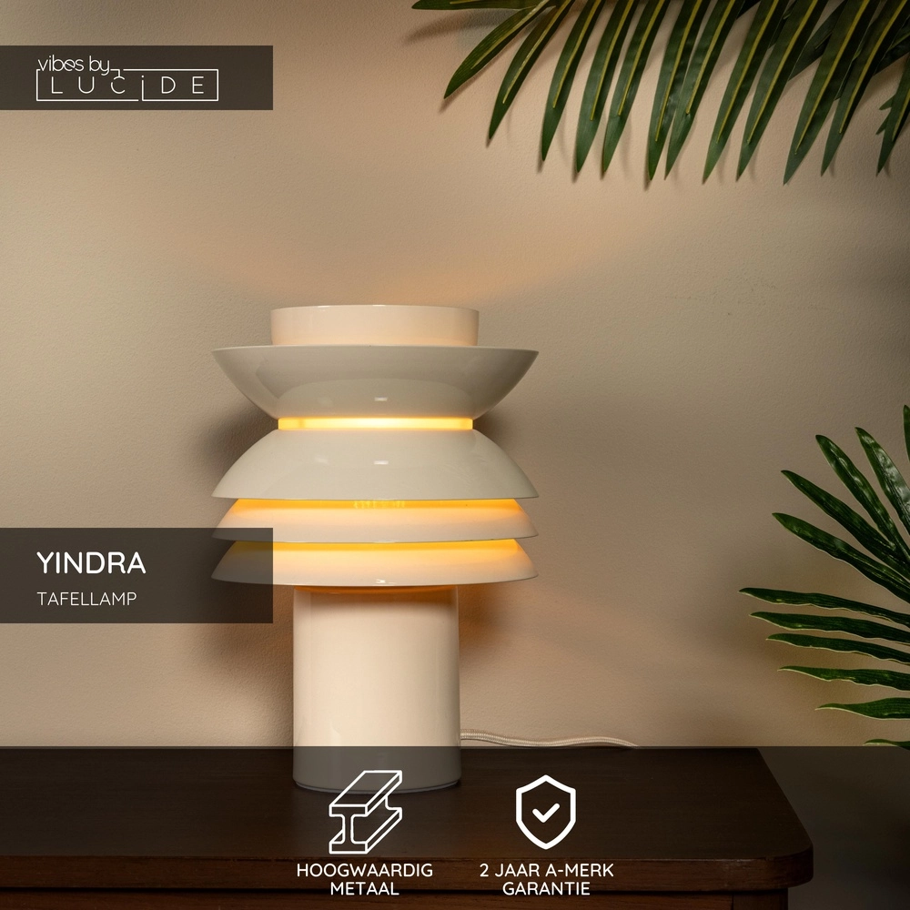 Lampe de table Yindra Crème Lucide Vibes 5411212650153