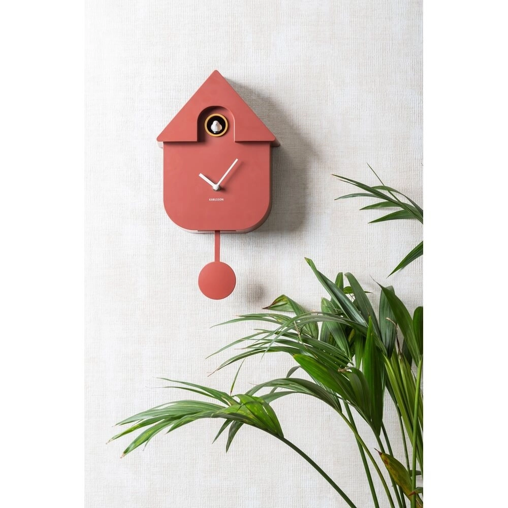 Horloge murale moderne Cuckoo rouge ocre Karlsson 8714302730856
