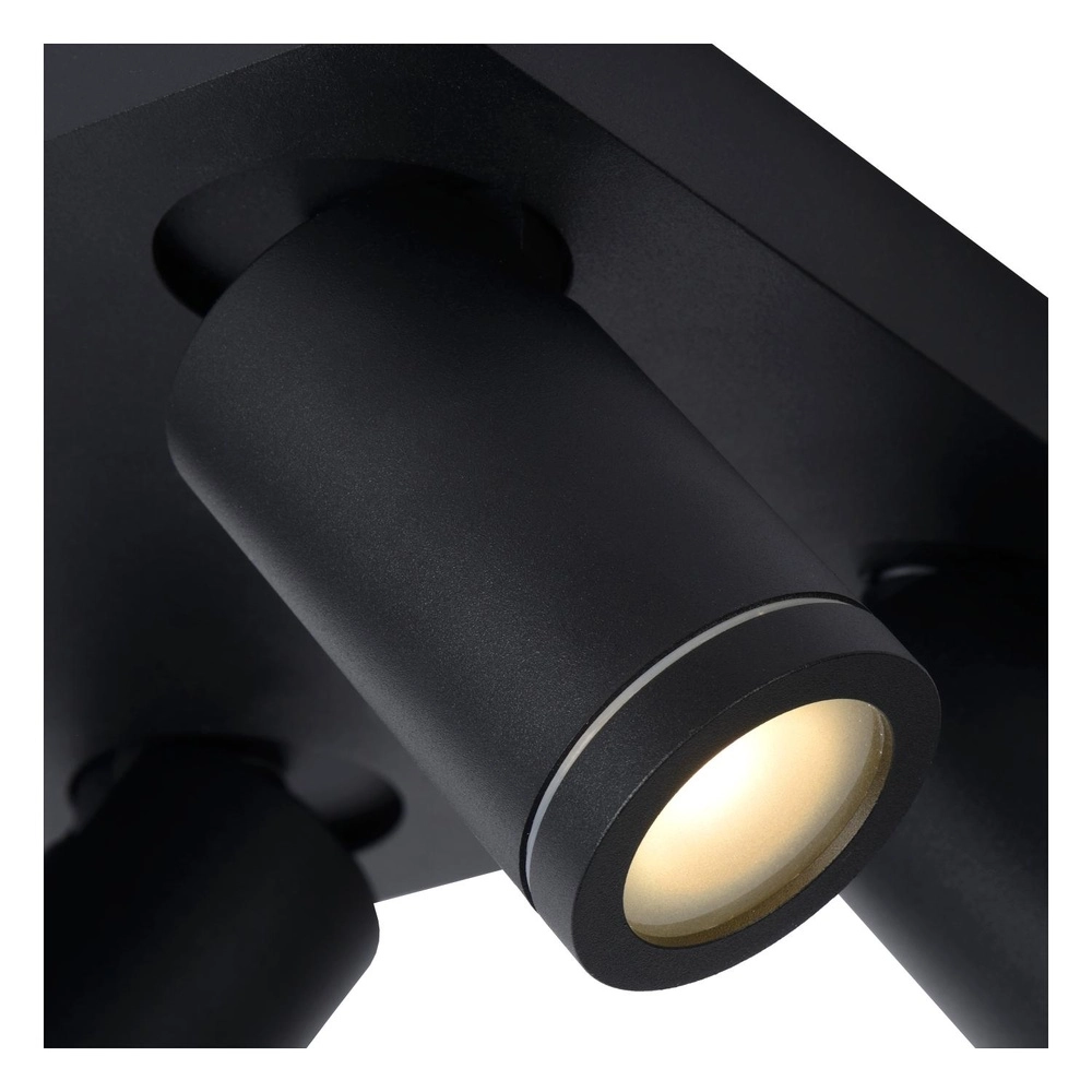 Projecteur de plafond Taylor IP44 noir à 4 lumières Lucide 5411212092670