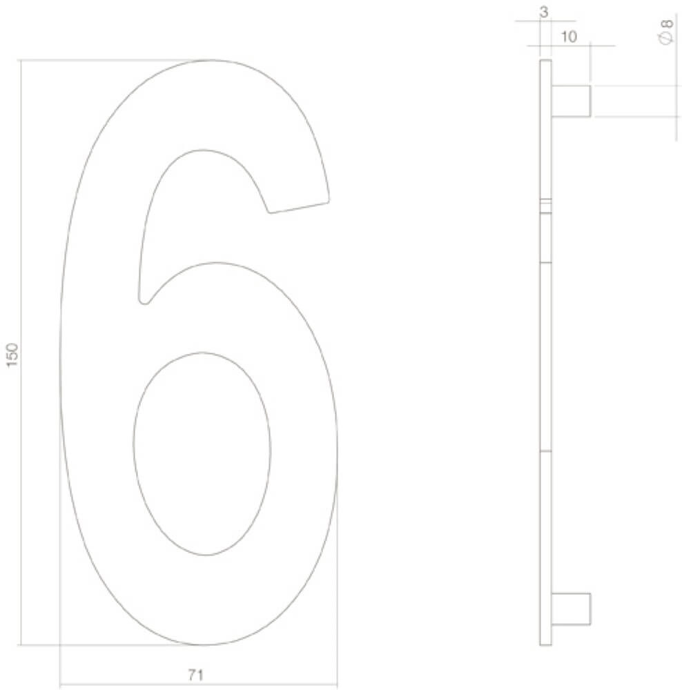 Maison numéro 6 Numbra noir Intersteel 8714186400753