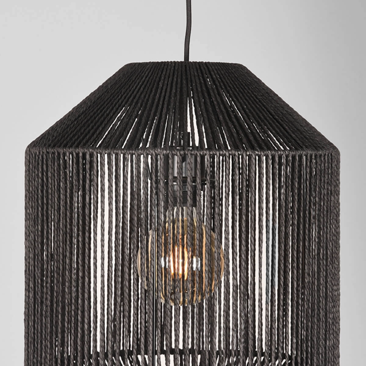 Lampe suspendue en jute noir Ibiza Ø 33 cm Label51 8720195423171