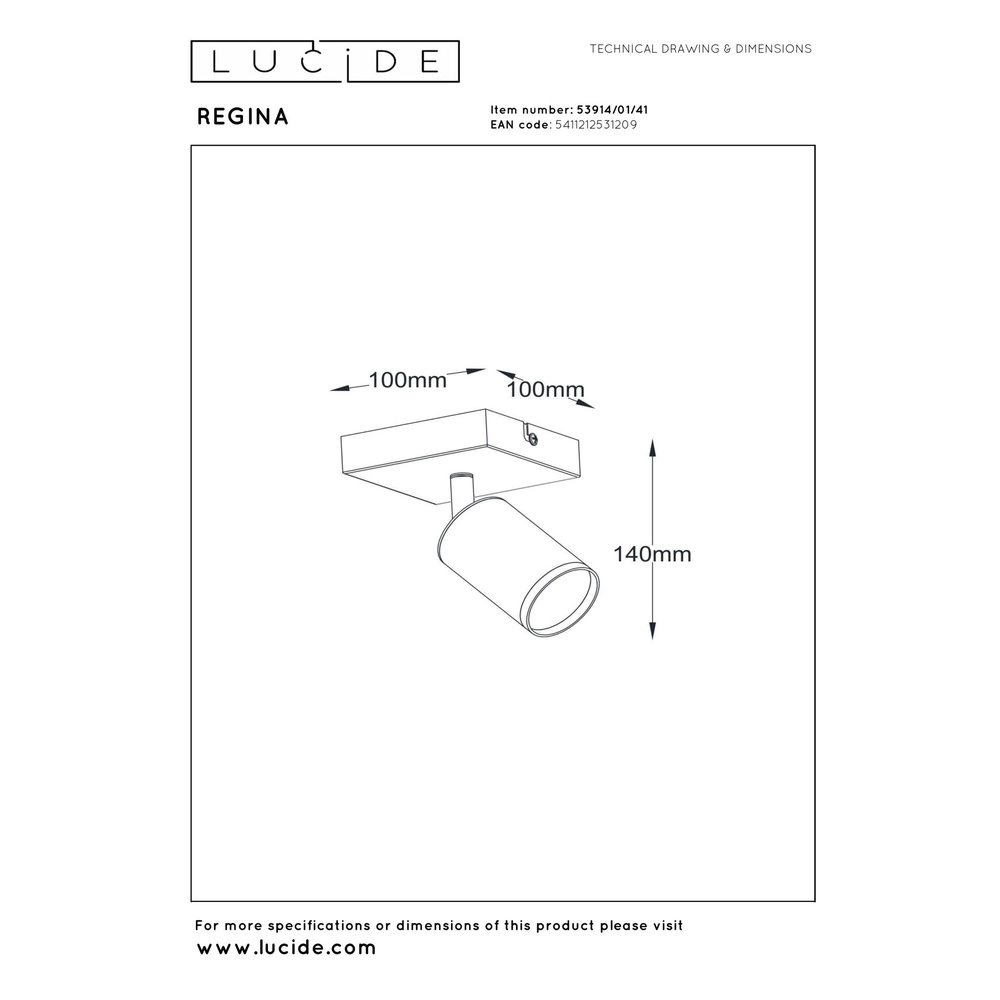 Projecteur de plafond Regina Taupe avec brun café Lucide 5411212531209