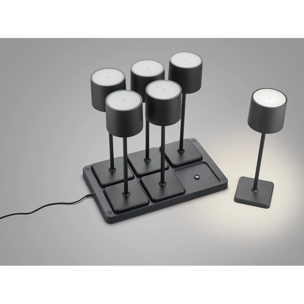 Lot de 6 lampes de table Fernandez noir Trio 4017807601688