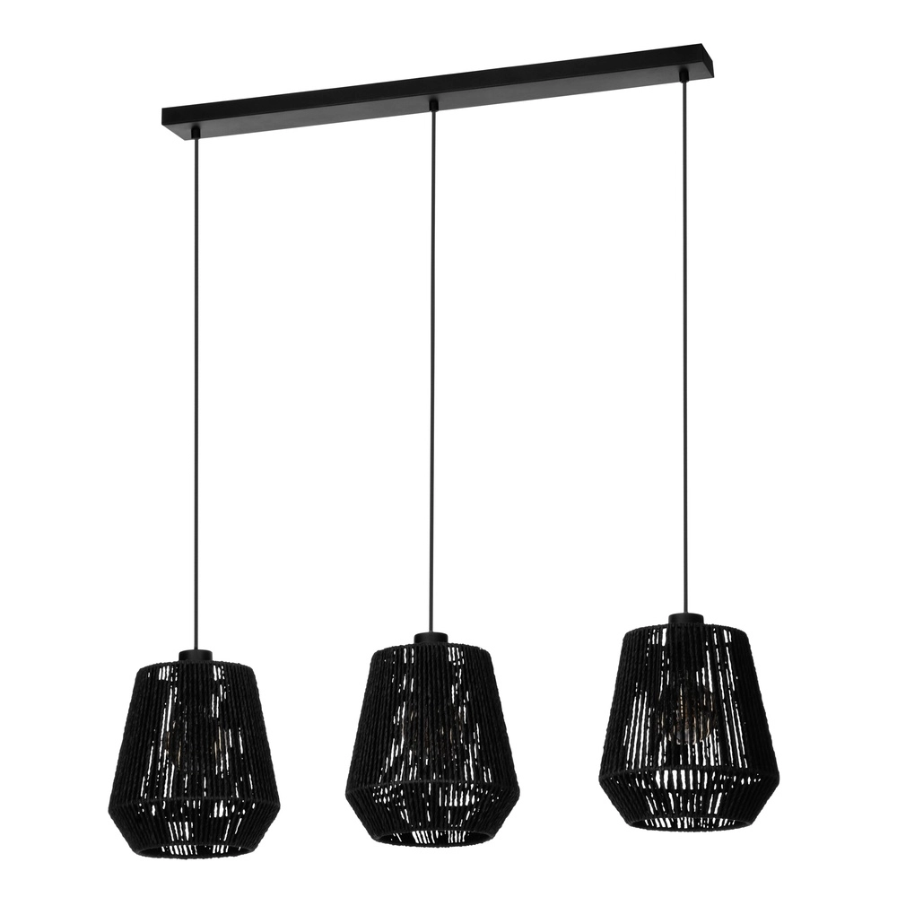 Lampe suspendue à corde Persley Salle à manger - Noir