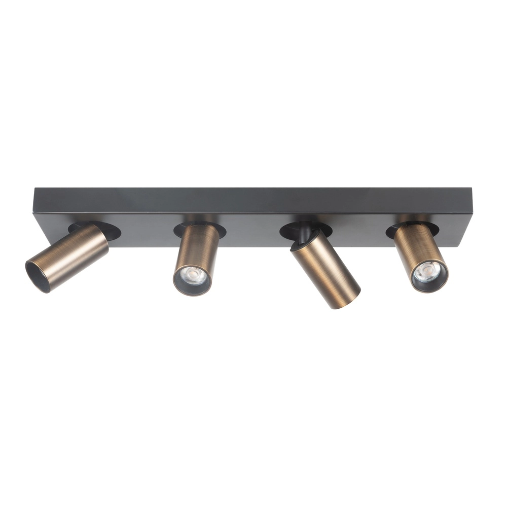Moquerie Eliano 4 lumières noir avec bronze cuivré Moquerie Eliano 4 lumières noir avec bronze cuivré