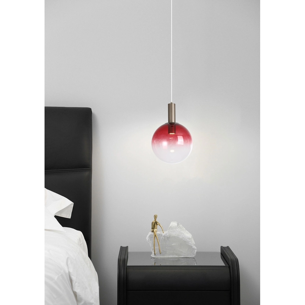 Suspension design Ombre verre rouge Searchlight 5053423297835
