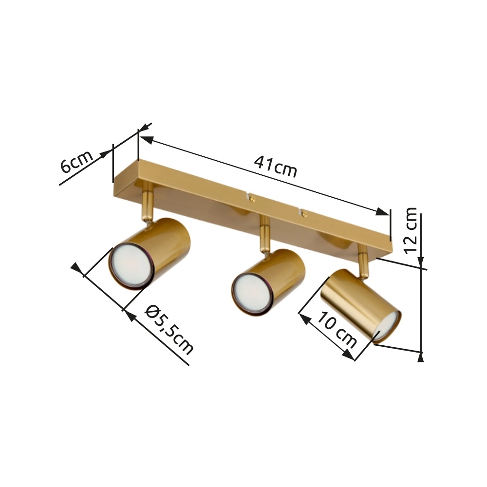 Lampe de plafond à 3 lampes Robby Or Globo 9007371458073