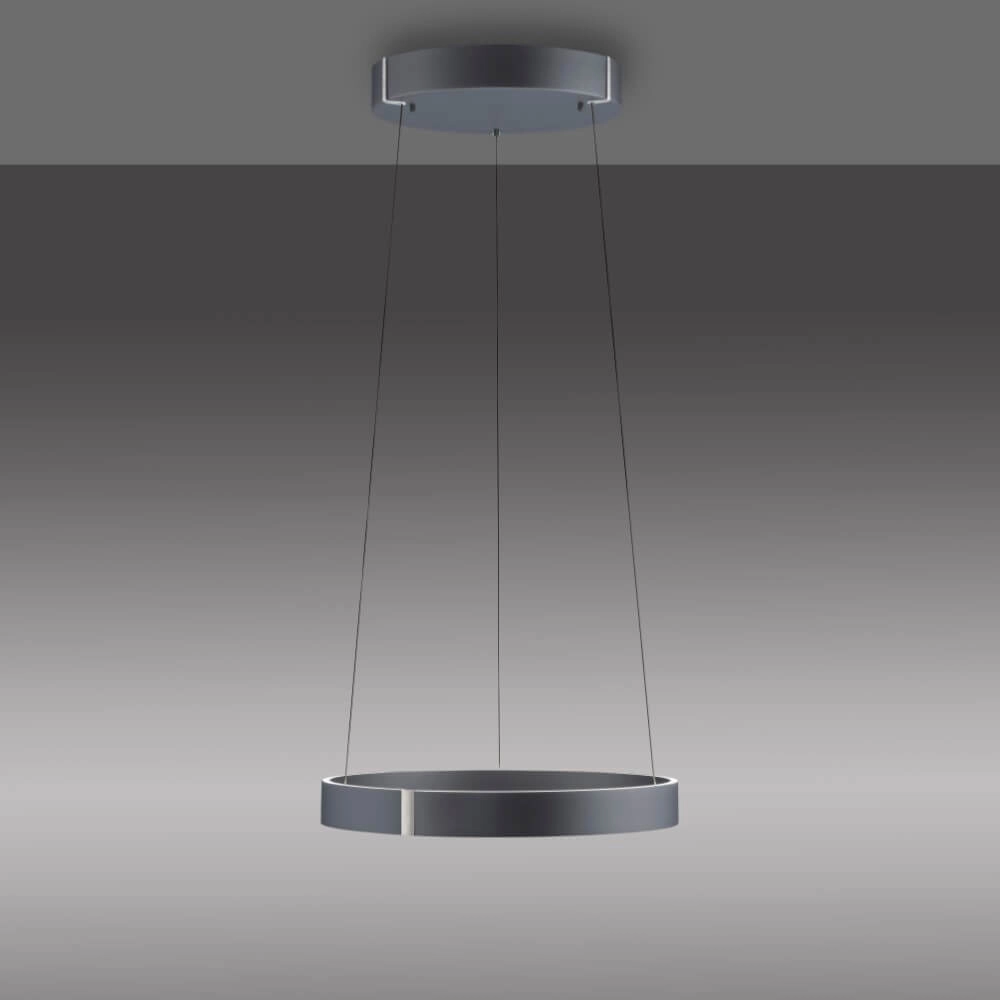 Lampe suspendue ronde Pure E-Clipse gris Ø 50cm Paul Neuhaus 4012248372319