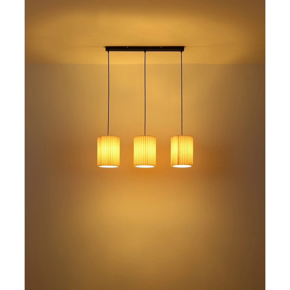 Lampe pendante à 3 lampes Page noir avec blanc droit Globo 9007371522606