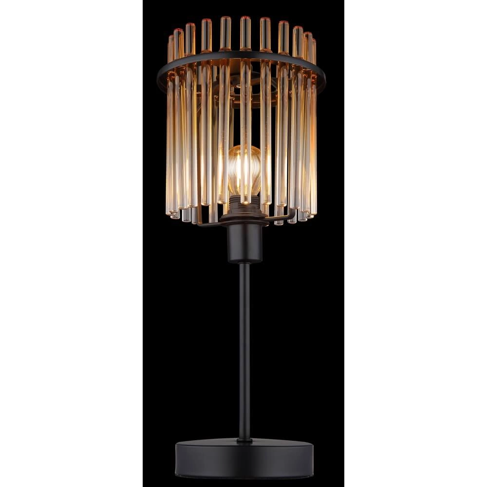 Lampe de table noire Gorley avec verre ambré Ø 15cm Globo 9007371474981