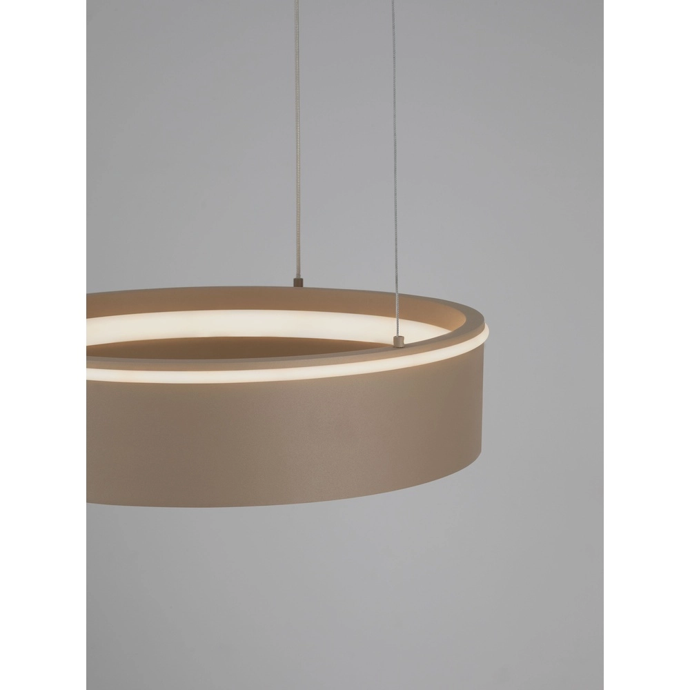 Lampe pendante moderne Olivia brun sable Ø 40cm Lyora 5212017494177