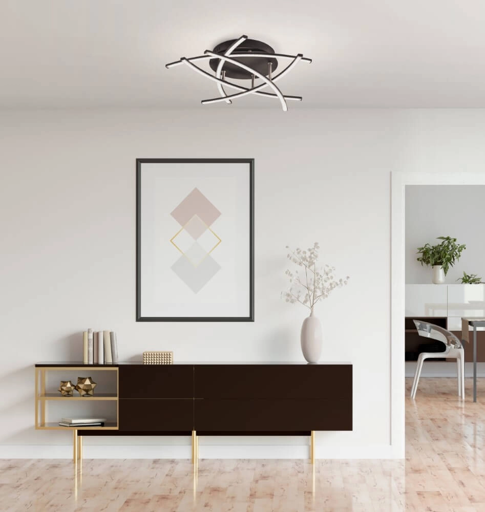 Plafonnier LED noir Cross TW Ø 50 cm Fischer & Honsel 4003694208963