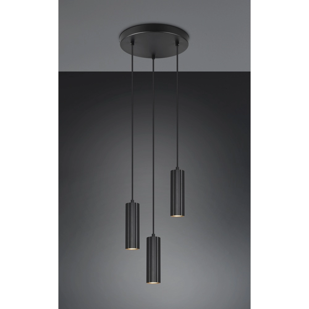 Suspension 3 lumières Soka noir Trio 4017807658590