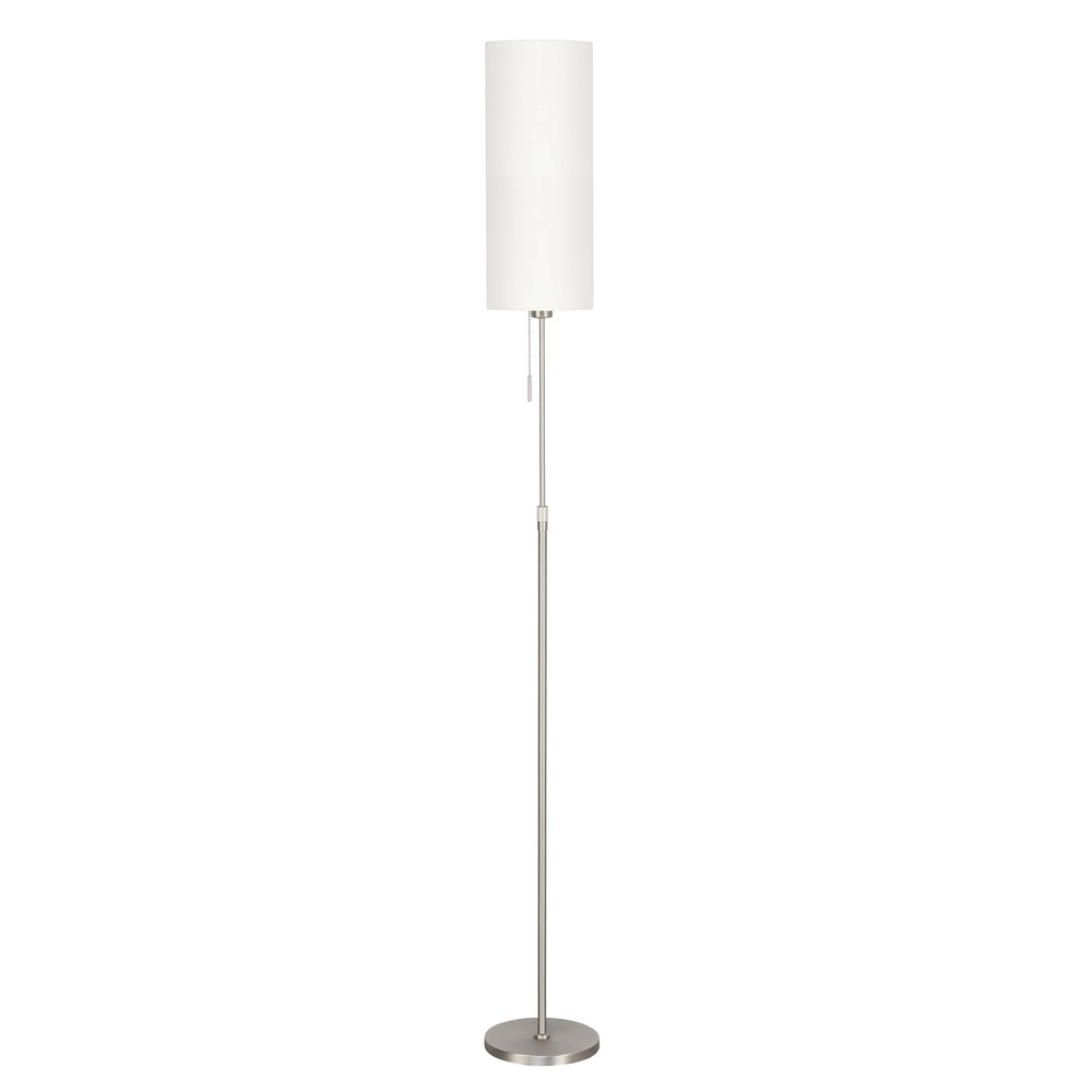 Lampadaire Victoria nickel mat avec abat-jour blanc cassé