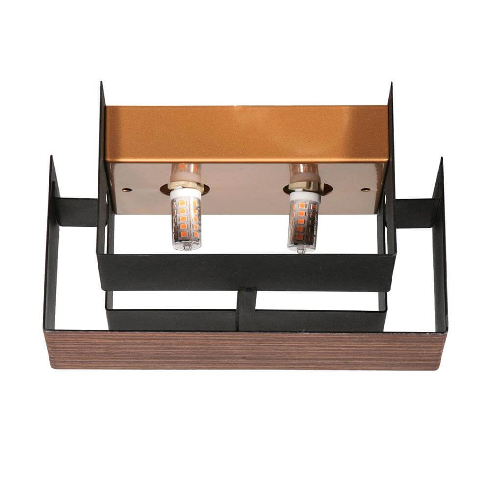 Applique murale Muro noir avec bois M Steinhauer 8712746177756