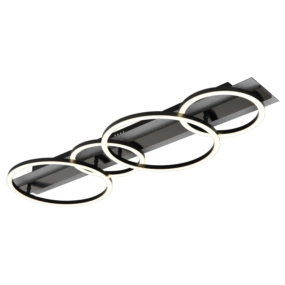 Lampe de plafond noire Norberto 4 anneaux Globo 9007371575831