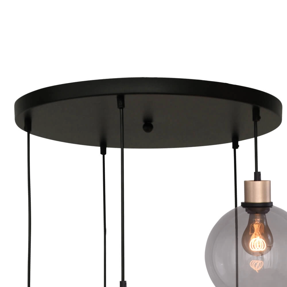 Lampe suspendue Vide Lazise 5x Ø 20cm doré Masterlight 8718121303079