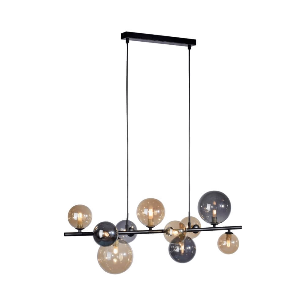 Lampe suspendue noire Popsicle design à 10 lumières Paul Neuhaus 4012248375495