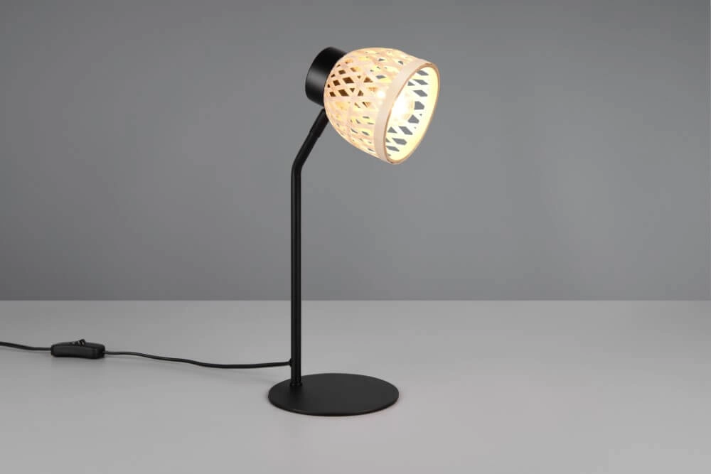 Lampe de table noire Laurent avec bouchon de crème Trio 4017807637571